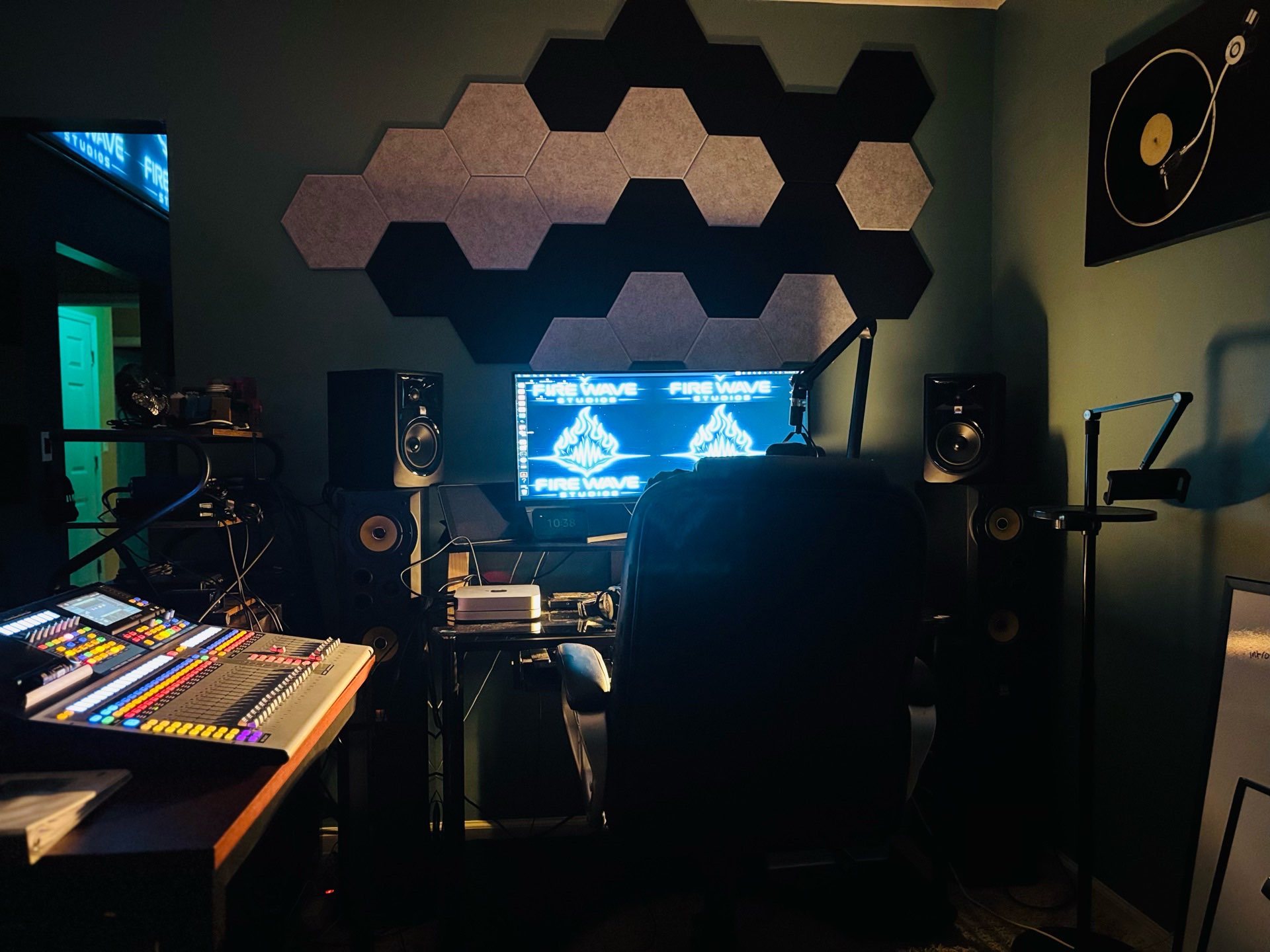 Control room at Fire Wave Sound